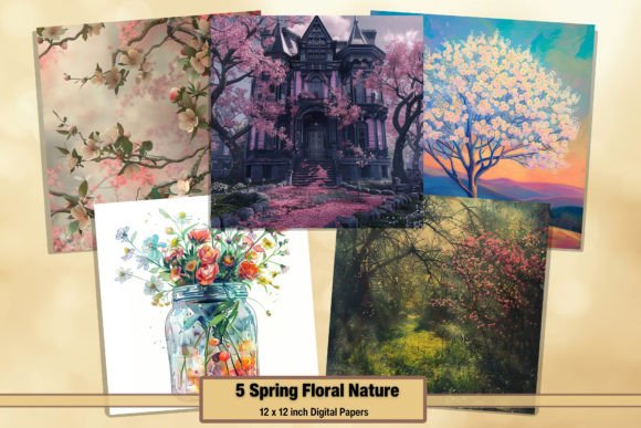 Download Spring Floral Nature Digital Papers 86 - Nature Collection