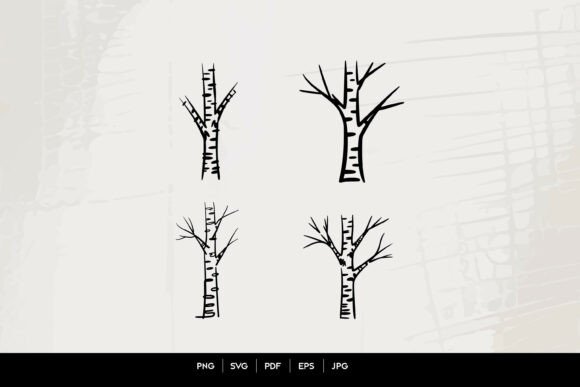 Download Minimal Birch Tree Line Art Set - Minimal Collection