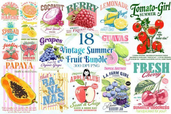 Download Vintage Summer Fruit Quotes PNG - Fruit Collection