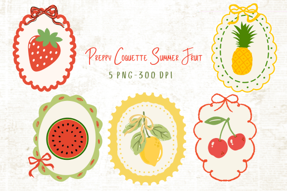 Download Preppy Coquette Summer Fruit PNG - Fruit Collection