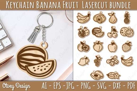 Download Keychain Fruit Lasercut BUNDLE - Fruit Collection