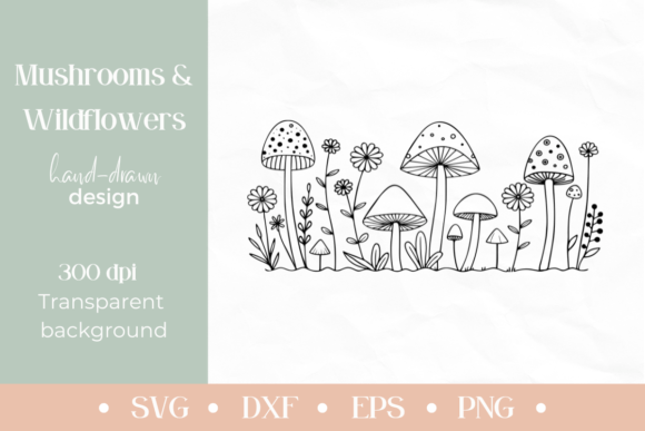 Download Minimalist Mushroom Border SVG - Minimal Collection
